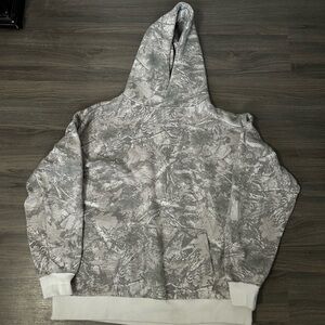 Oversized Baggy Grey White Camo Hoodie Realtree Camo Print Hoodie